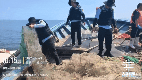 守护近海海洋生态！大连开展伏季休渔执法“清网”专项行动(图1)